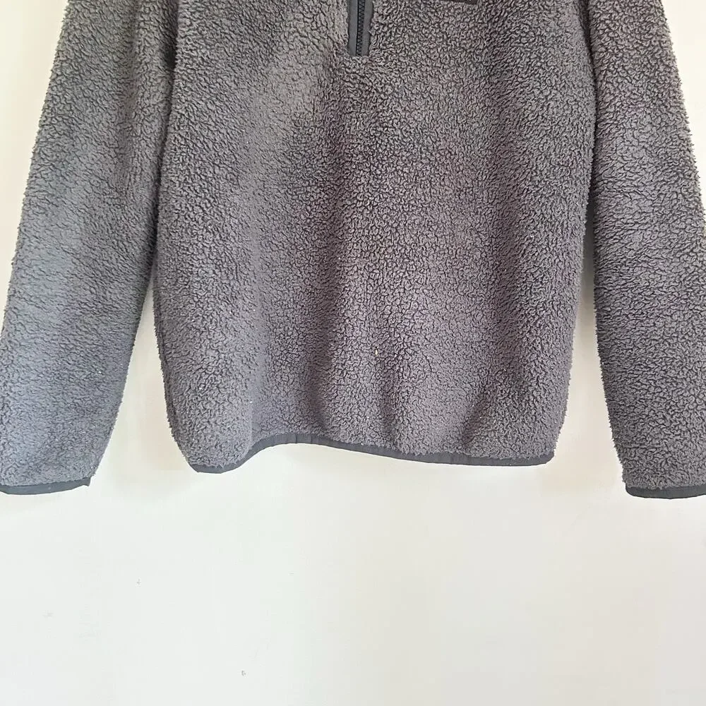 Patagonia Sherpa Quarter Zip Pullover Sweatshirt Size M Gray - Picture 3 of 6